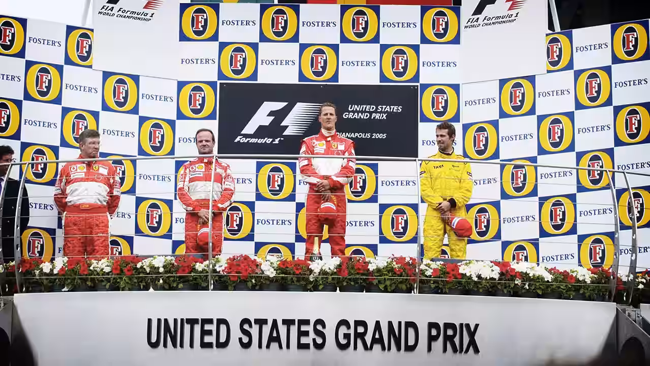 Podium of the 2005 US Grand Prix